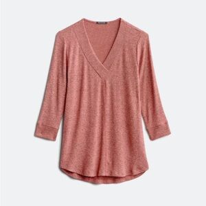 Pink Clover V-Neck Sweater in Dusty Rose